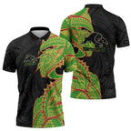 Penrith Panthers Zipper Polo Shirt Polynesian Tribal Tattoo Pacific Sport Art