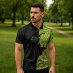 Penrith Panthers Zipper Polo Shirt Polynesian Tribal Tattoo Pacific Sport Art