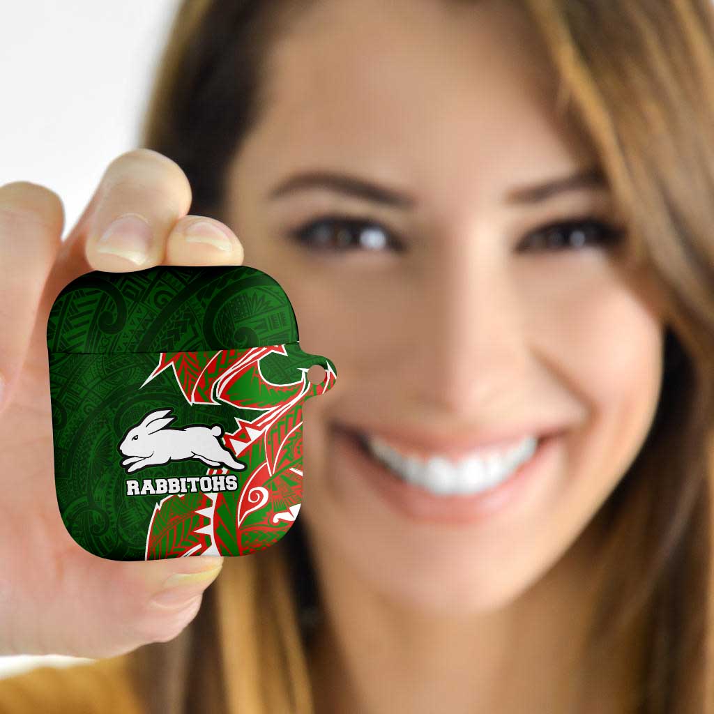South Sydney Rabbitohs AirPods Case Polynesian Tribal Tattoo Pacific Sport Art