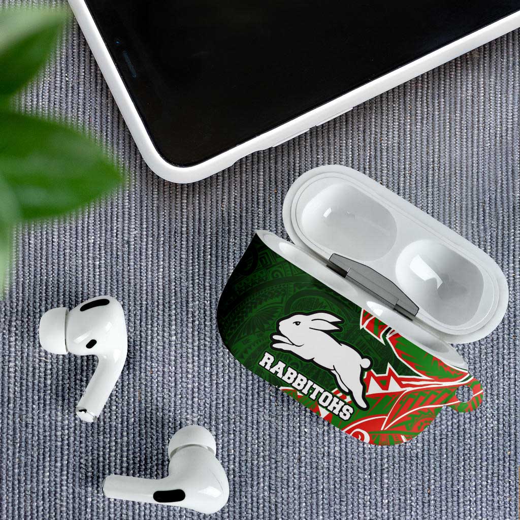 South Sydney Rabbitohs AirPods Case Polynesian Tribal Tattoo Pacific Sport Art