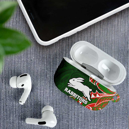 South Sydney Rabbitohs AirPods Case Polynesian Tribal Tattoo Pacific Sport Art