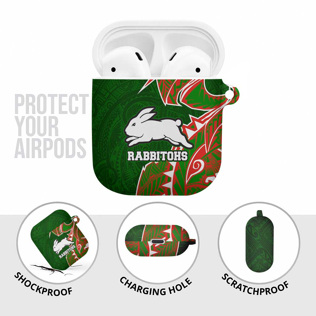 South Sydney Rabbitohs AirPods Case Polynesian Tribal Tattoo Pacific Sport Art