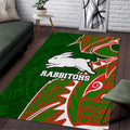 South Sydney Rabbitohs Area Rug Polynesian Tribal Tattoo Pacific Sport Art