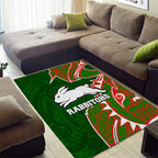 South Sydney Rabbitohs Area Rug Polynesian Tribal Tattoo Pacific Sport Art