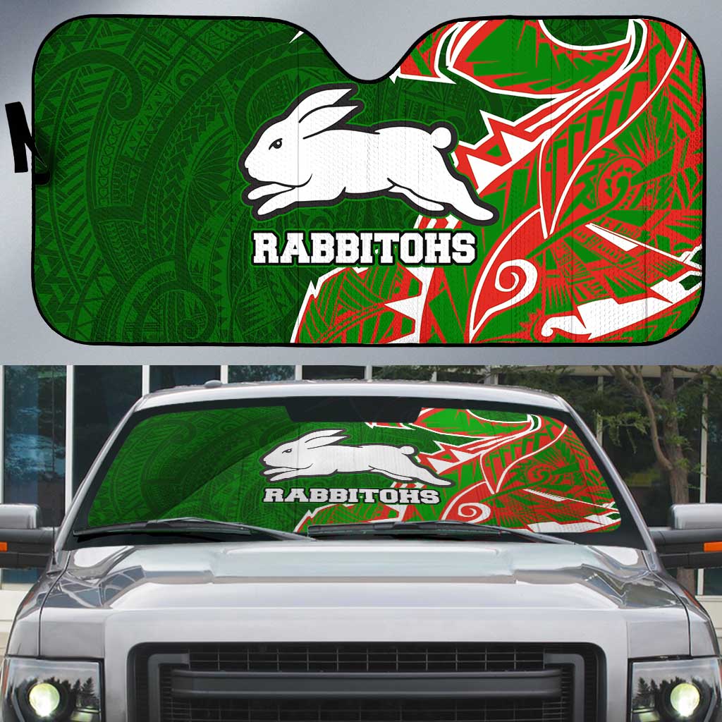 South Sydney Rabbitohs Auto Sun Shade Polynesian Tribal Tattoo Pacific Sport Art