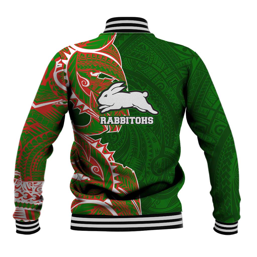 South Sydney Rabbitohs Baseball Jacket Polynesian Tribal Tattoo Pacific Sport Art