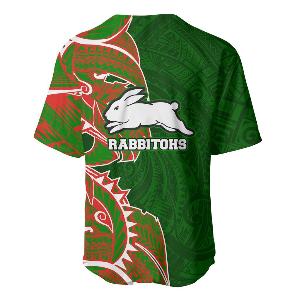 South Sydney Rabbitohs Baseball Jersey Polynesian Tribal Tattoo Pacific Sport Art