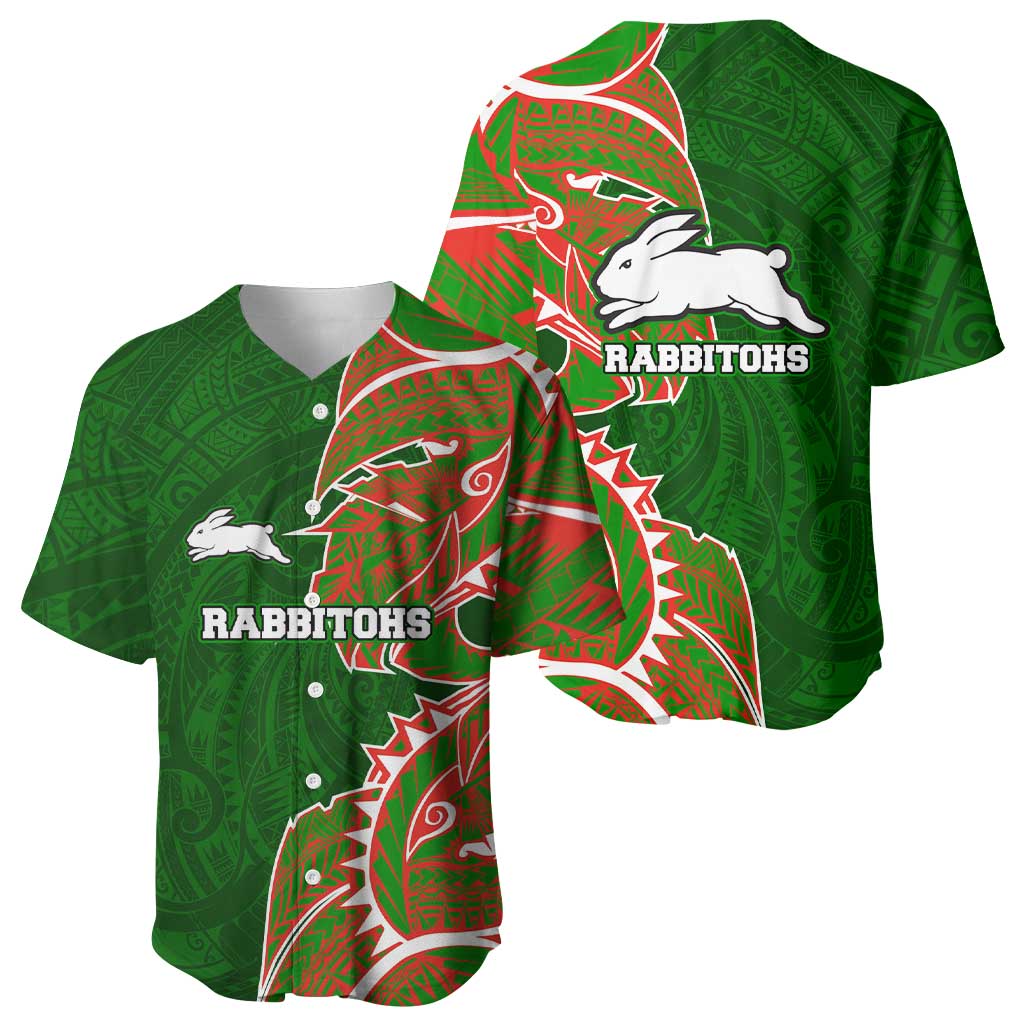 South Sydney Rabbitohs Baseball Jersey Polynesian Tribal Tattoo Pacific Sport Art