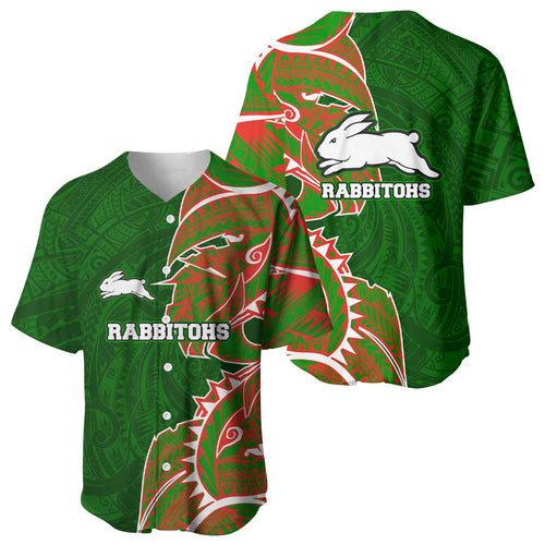 South Sydney Rabbitohs Baseball Jersey Polynesian Tribal Tattoo Pacific Sport Art