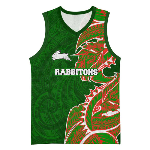 South Sydney Rabbitohs Basketball Jersey Polynesian Tribal Tattoo Pacific Sport Art