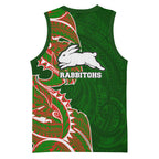 South Sydney Rabbitohs Basketball Jersey Polynesian Tribal Tattoo Pacific Sport Art