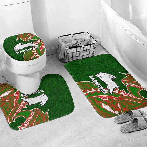 South Sydney Rabbitohs Bathroom Set Polynesian Tribal Tattoo Pacific Sport Art