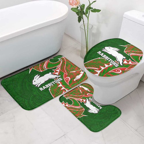 South Sydney Rabbitohs Bathroom Set Polynesian Tribal Tattoo Pacific Sport Art