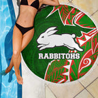 South Sydney Rabbitohs Beach Blanket Polynesian Tribal Tattoo Pacific Sport Art