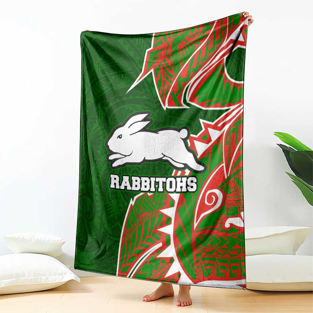 South Sydney Rabbitohs Blanket Polynesian Tribal Tattoo Pacific Sport Art
