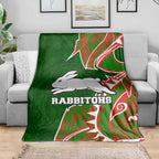 South Sydney Rabbitohs Blanket Polynesian Tribal Tattoo Pacific Sport Art