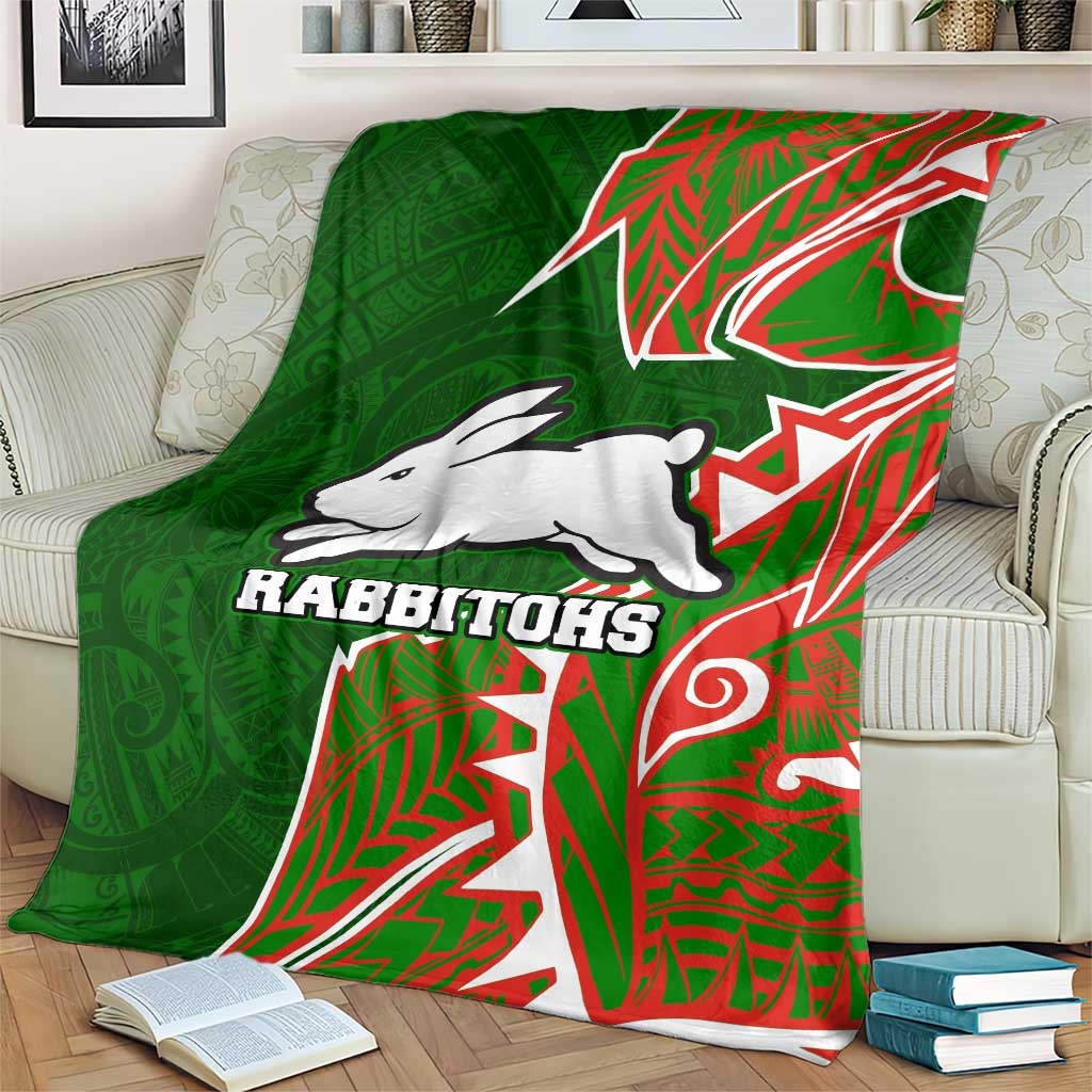 South Sydney Rabbitohs Blanket Polynesian Tribal Tattoo Pacific Sport Art