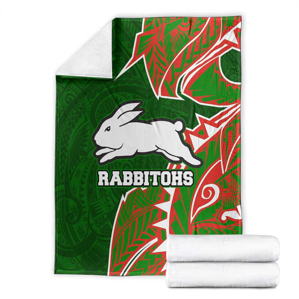 South Sydney Rabbitohs Blanket Polynesian Tribal Tattoo Pacific Sport Art