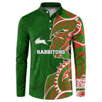 South Sydney Rabbitohs Button Sweatshirt Polynesian Tribal Tattoo Pacific Sport Art