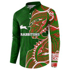 South Sydney Rabbitohs Button Sweatshirt Polynesian Tribal Tattoo Pacific Sport Art