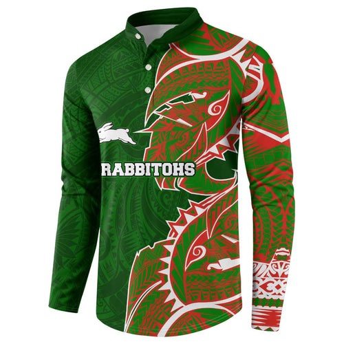 South Sydney Rabbitohs Button Sweatshirt Polynesian Tribal Tattoo Pacific Sport Art
