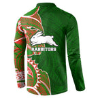 South Sydney Rabbitohs Button Sweatshirt Polynesian Tribal Tattoo Pacific Sport Art