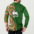 South Sydney Rabbitohs Button Sweatshirt Polynesian Tribal Tattoo Pacific Sport Art
