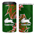 South Sydney Rabbitohs 4 in 1 Can Cooler Tumbler Polynesian Tribal Tattoo Pacific Sport Art