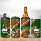 South Sydney Rabbitohs 4 in 1 Can Cooler Tumbler Polynesian Tribal Tattoo Pacific Sport Art
