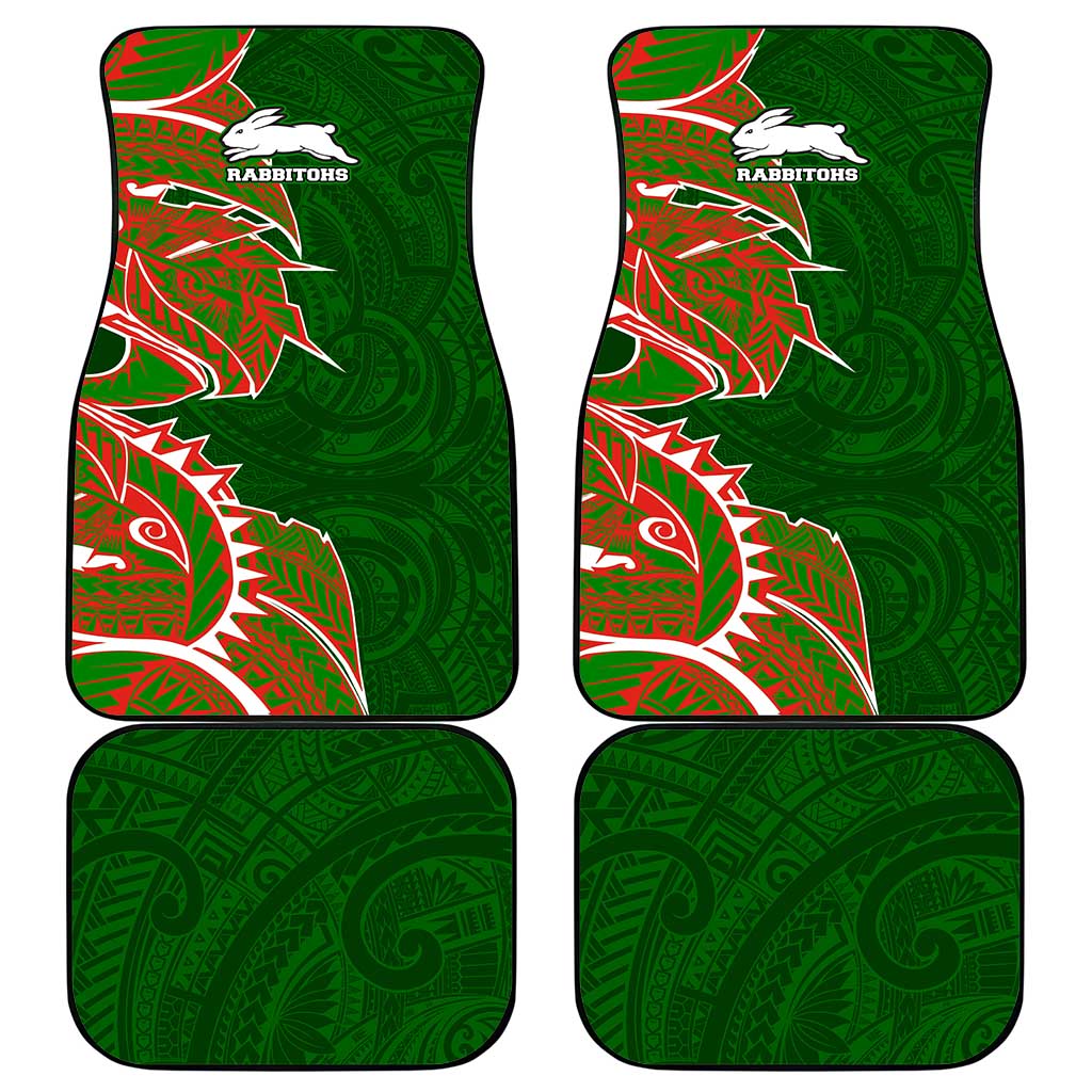 South Sydney Rabbitohs Car Mats Polynesian Tribal Tattoo Pacific Sport Art