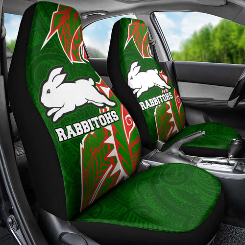 South Sydney Rabbitohs Car Seat Cover Polynesian Tribal Tattoo Pacific Sport Art