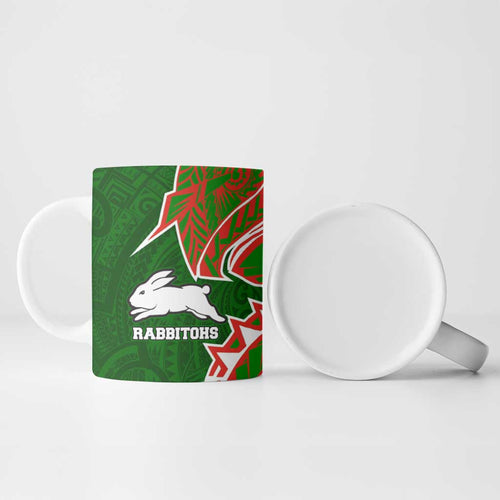 South Sydney Rabbitohs Ceramic Mug Polynesian Tribal Tattoo Pacific Sport Art