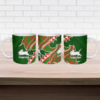 South Sydney Rabbitohs Ceramic Mug Polynesian Tribal Tattoo Pacific Sport Art