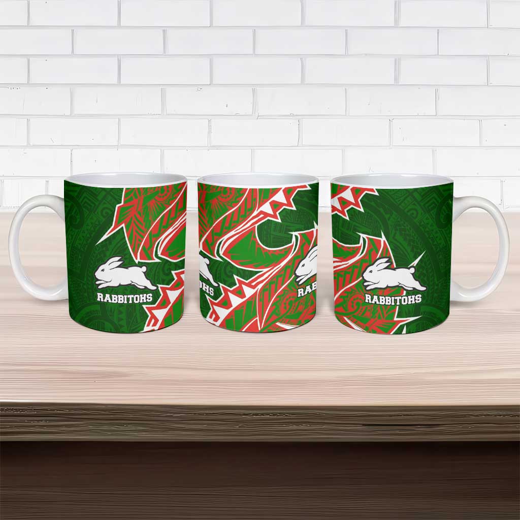 South Sydney Rabbitohs Ceramic Mug Polynesian Tribal Tattoo Pacific Sport Art