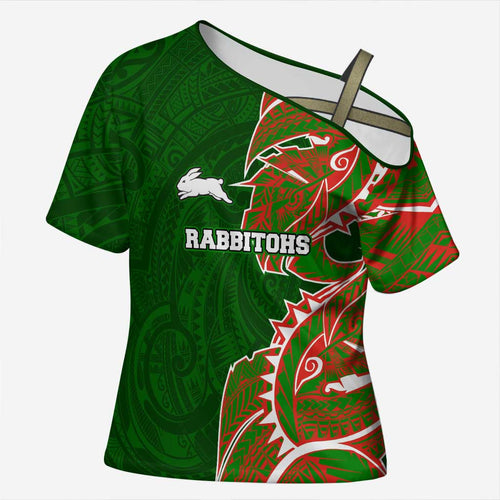 South Sydney Rabbitohs Cross Shoulder Shirt Polynesian Tribal Tattoo Pacific Sport Art
