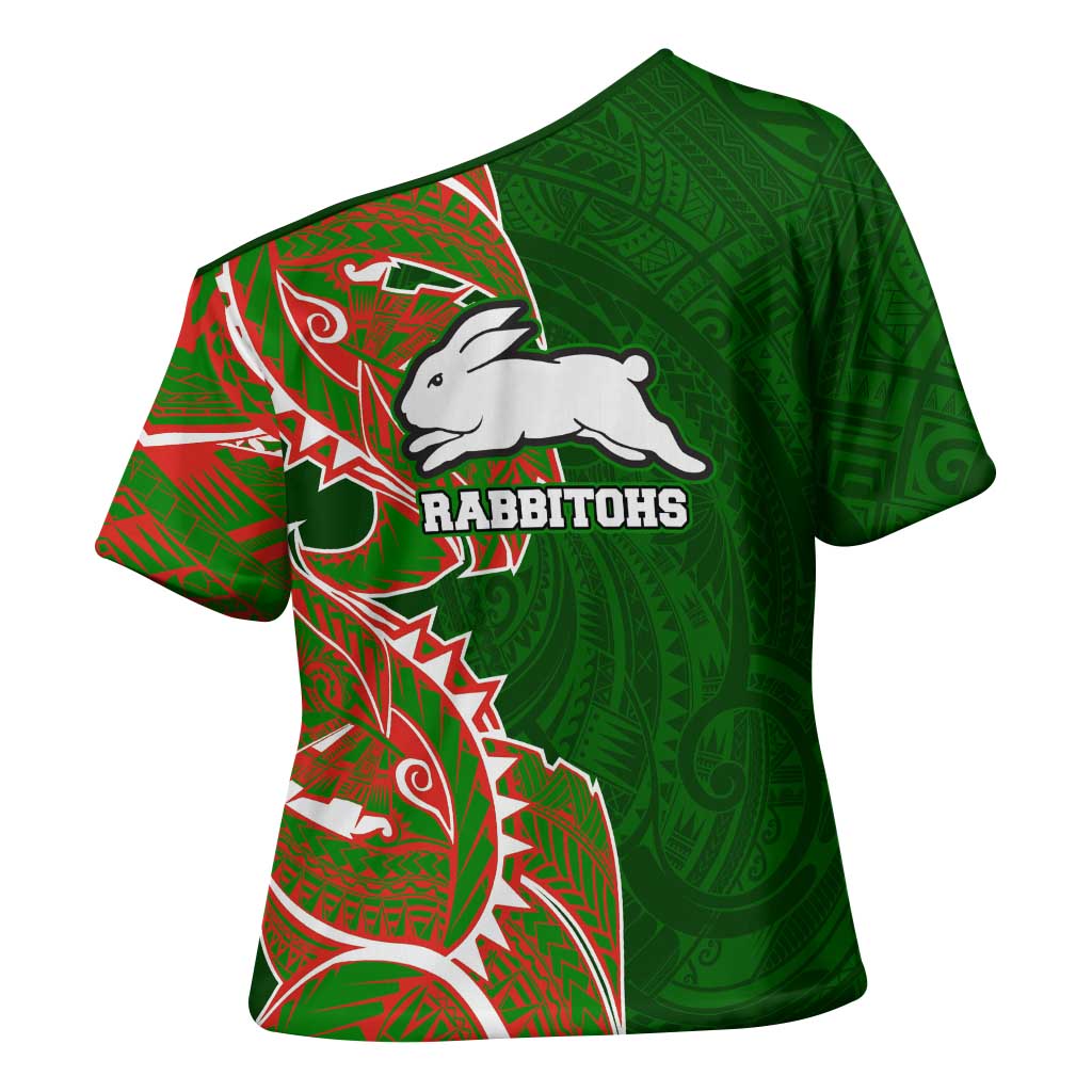 South Sydney Rabbitohs Cross Shoulder Shirt Polynesian Tribal Tattoo Pacific Sport Art