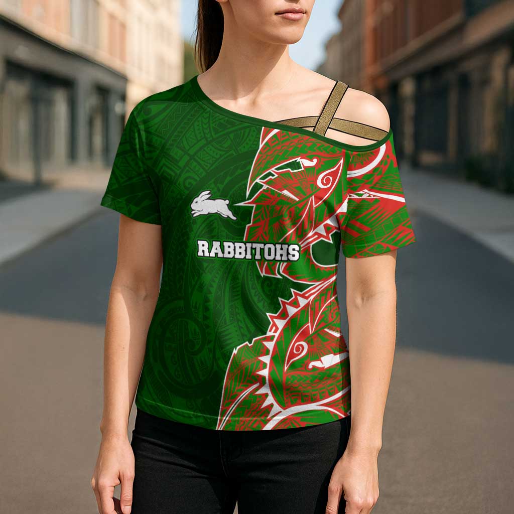 South Sydney Rabbitohs Cross Shoulder Shirt Polynesian Tribal Tattoo Pacific Sport Art