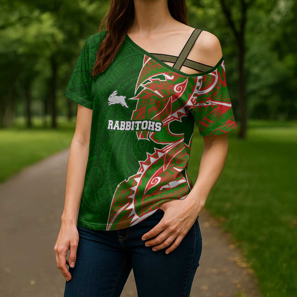 South Sydney Rabbitohs Cross Shoulder Shirt Polynesian Tribal Tattoo Pacific Sport Art