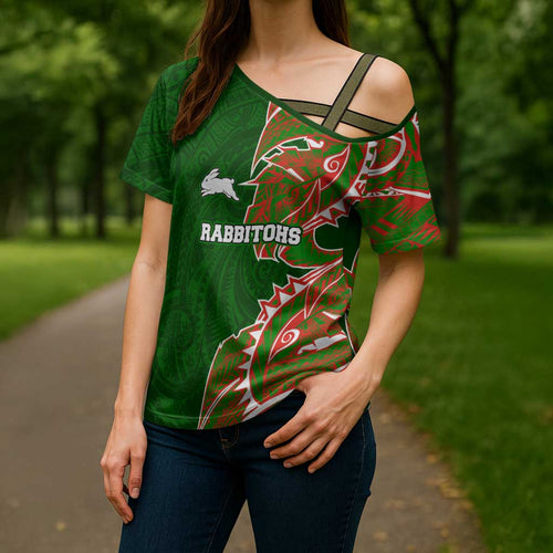 South Sydney Rabbitohs Cross Shoulder Shirt Polynesian Tribal Tattoo Pacific Sport Art