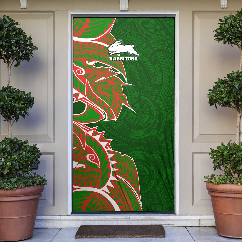 South Sydney Rabbitohs Door Cover Polynesian Tribal Tattoo Pacific Sport Art