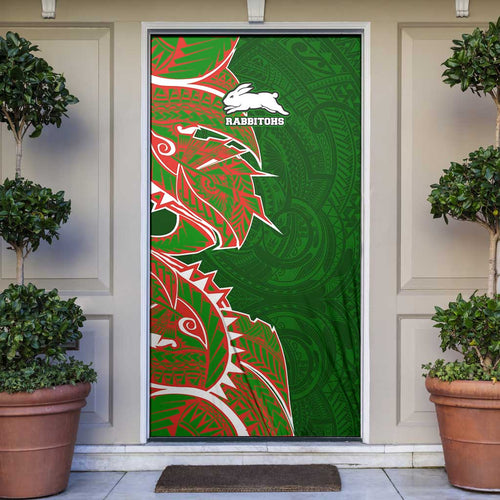 South Sydney Rabbitohs Door Cover Polynesian Tribal Tattoo Pacific Sport Art