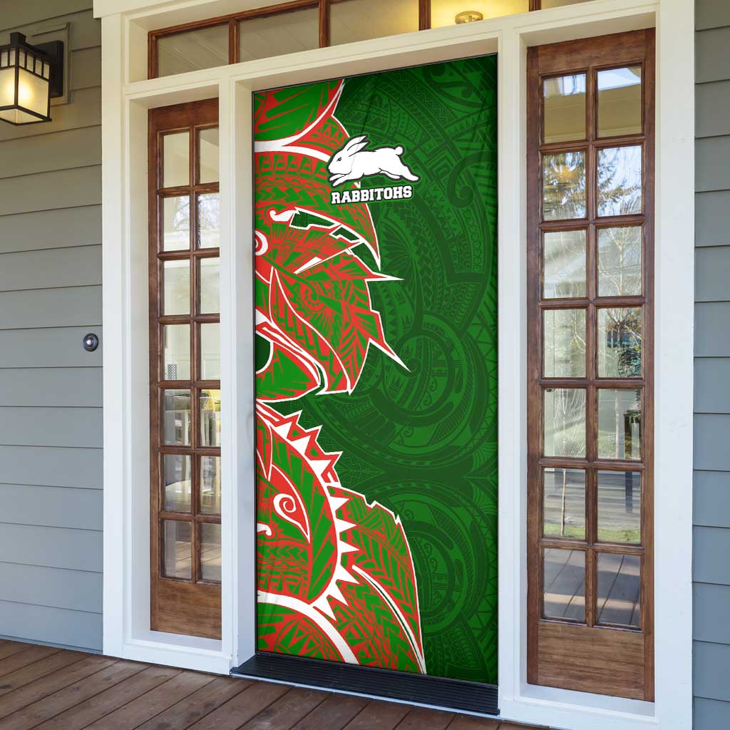 South Sydney Rabbitohs Door Cover Polynesian Tribal Tattoo Pacific Sport Art
