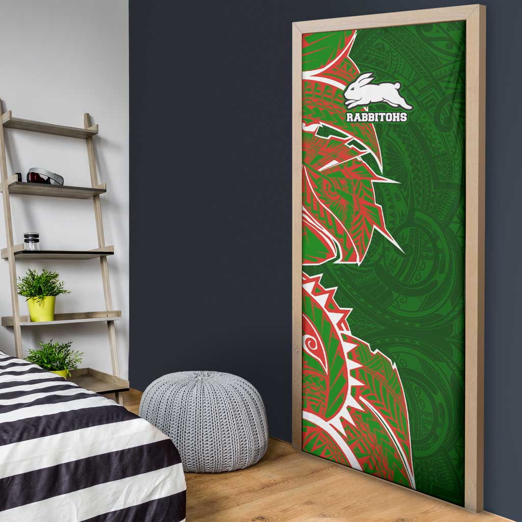 South Sydney Rabbitohs Door Cover Polynesian Tribal Tattoo Pacific Sport Art