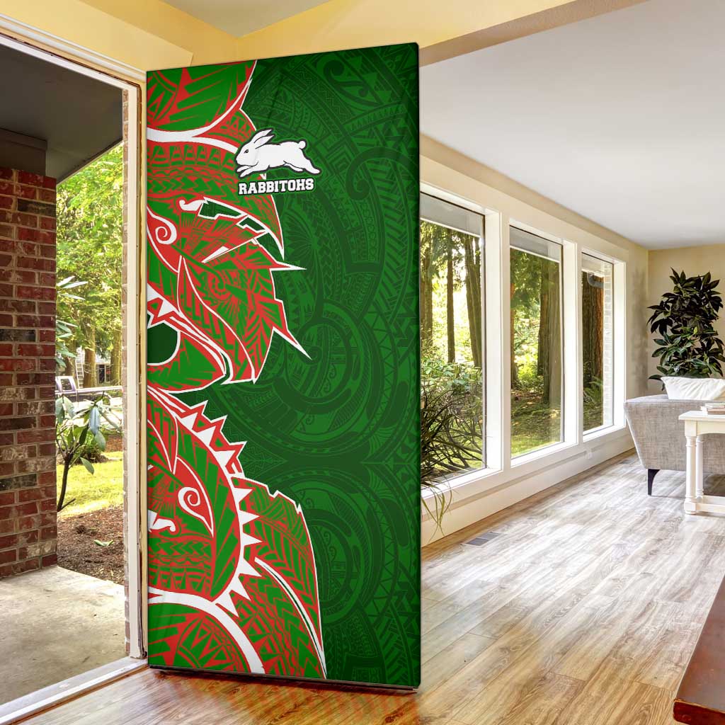 South Sydney Rabbitohs Door Cover Polynesian Tribal Tattoo Pacific Sport Art