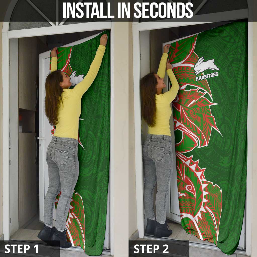 South Sydney Rabbitohs Door Cover Polynesian Tribal Tattoo Pacific Sport Art