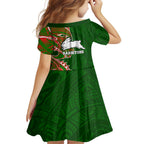 South Sydney Rabbitohs Family Matching Long Sleeve Bodycon Dress and Hawaiian Shirt Polynesian Tribal Tattoo Pacific Sport Art
