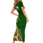 South Sydney Rabbitohs Family Matching Short Sleeve Bodycon Dress and Hawaiian Shirt Polynesian Tribal Tattoo Pacific Sport Art