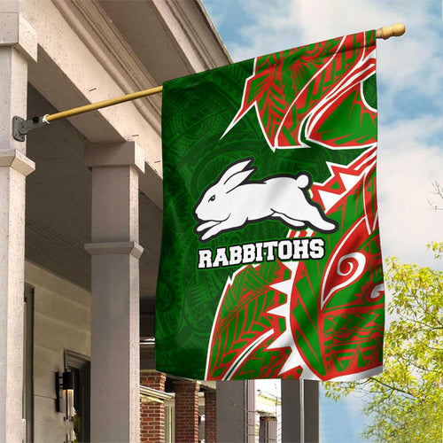 South Sydney Rabbitohs Garden Flag Polynesian Tribal Tattoo Pacific Sport Art