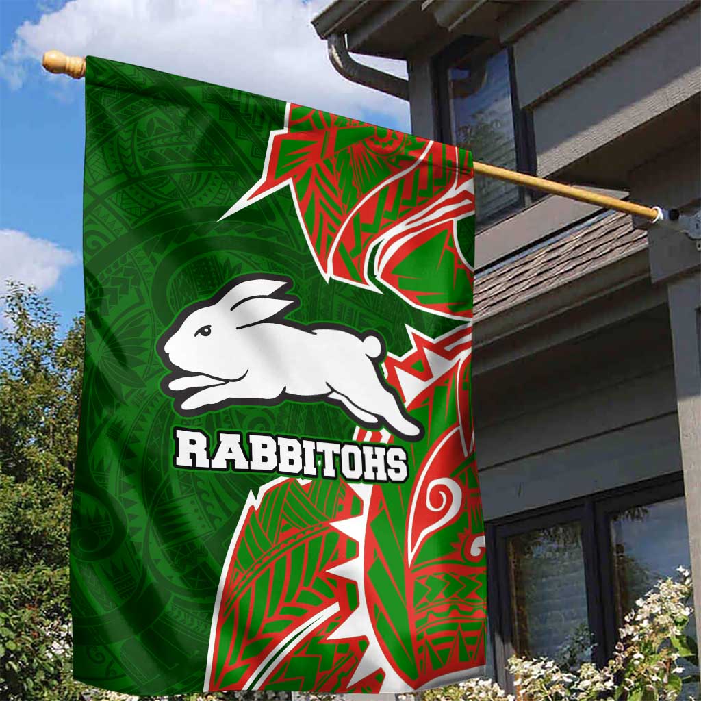 South Sydney Rabbitohs Garden Flag Polynesian Tribal Tattoo Pacific Sport Art