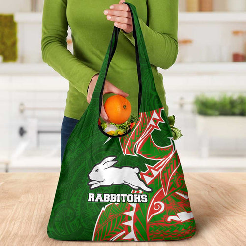South Sydney Rabbitohs Grocery Bag Polynesian Tribal Tattoo Pacific Sport Art